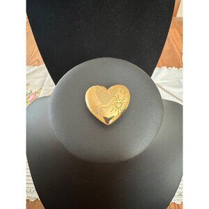 The Variety Club Gold-Tone Heart Pin With Dove & Sunburst Design 1 inch